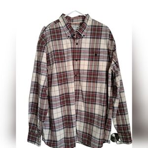 ORVIS plaid cotton button down shirt long sleeves coastal western Mens XL
